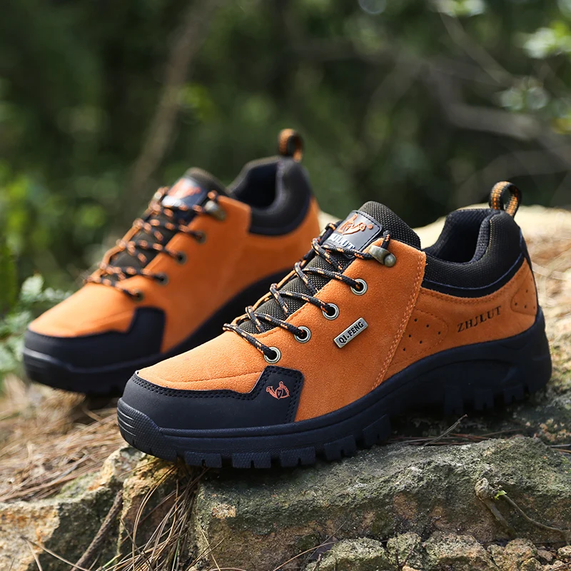 Zapatos de Trekking de gamuza para hombre, zapatillas de senderismo resistentes al desgaste para exteriores, zapatos deportivos de escalada de