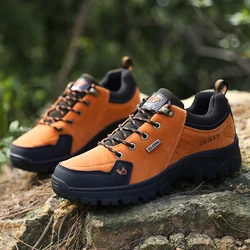 Chaussures de trekking en daim résistantes à l'usure pour couple, baskets de randonnée en plein air pour hommes, chaussures de sport d'escalade, grande taille, offre spéciale