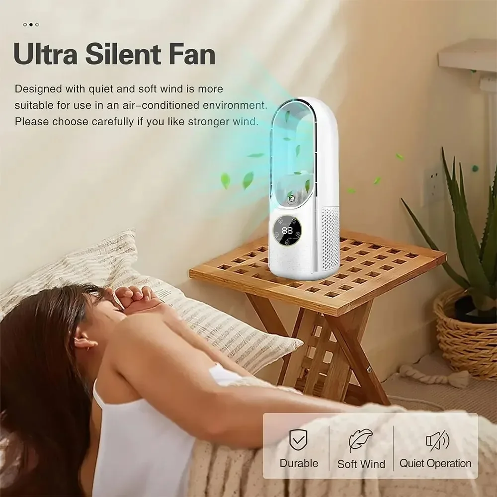 

Vaneless Electric Fan Portable USB Air Cooling 6-speed Adjustable Low Noise Bladeless Fan Vertical Desktop Fanless Blade Cooler