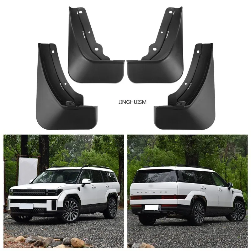 For Hyundai Santa Fe 2023-2024 Car Tire Mud Flaps Auto Accessories Vehicle Exterior Black ABS Plastic Weatherproof  Protection