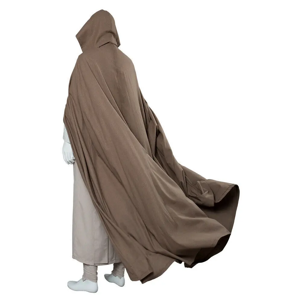 Fotografia 5: O último cavaleiro jedi luke cosplay traje longo robe com manto halloween carnaval festa desempenho roupas para homem