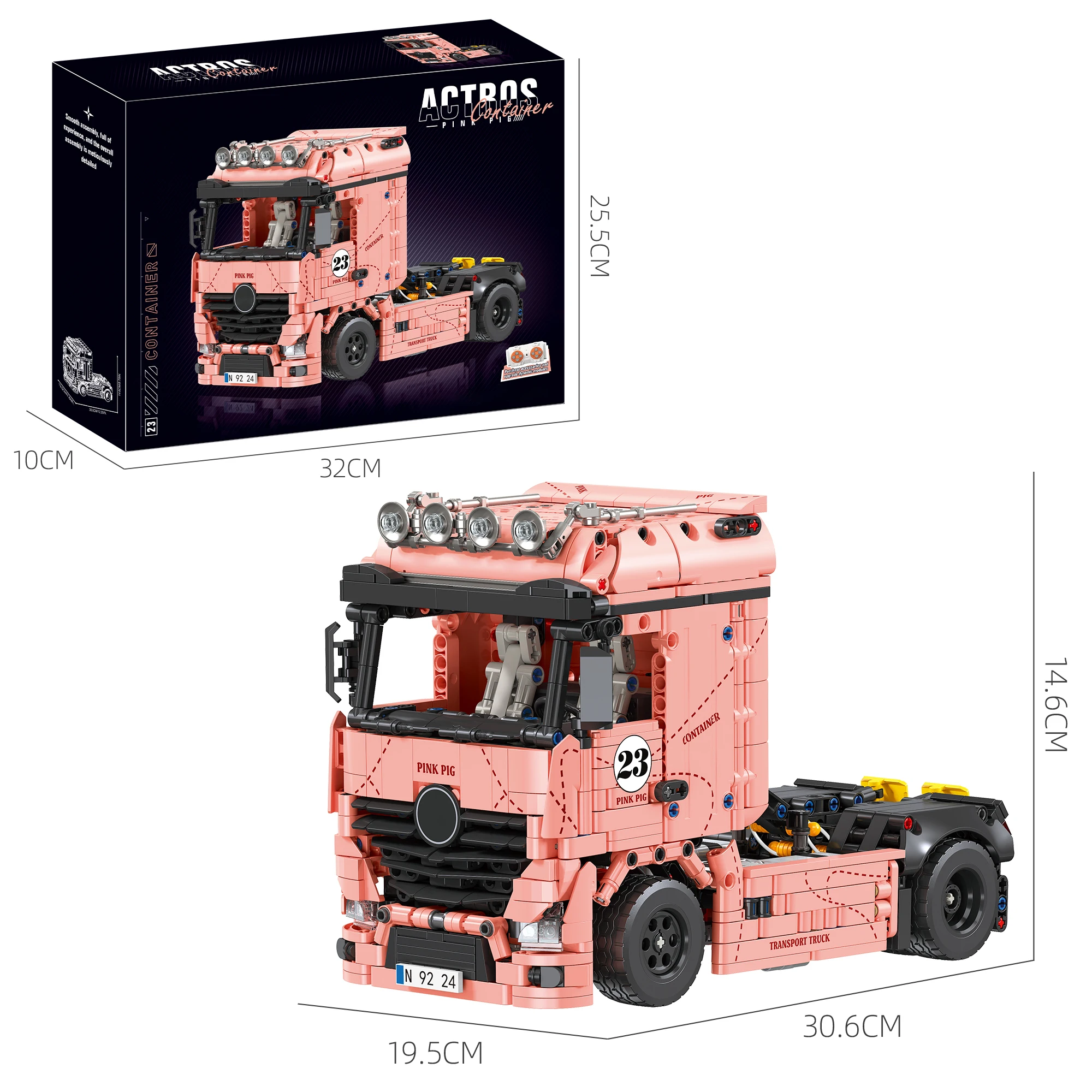 

Розовый конструктор Euro Trucks Technic: Сборная механическая модель для декора рабочего стола, подарок для взрослых и детей