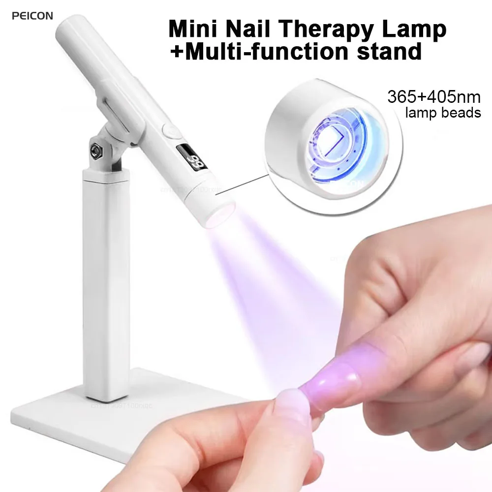 UV LED Nail Lamp Portable Mini Rechargeable UV Nail Lamp Stand Professional Gel Polish Drying Resin Quick for Nails Art Desk