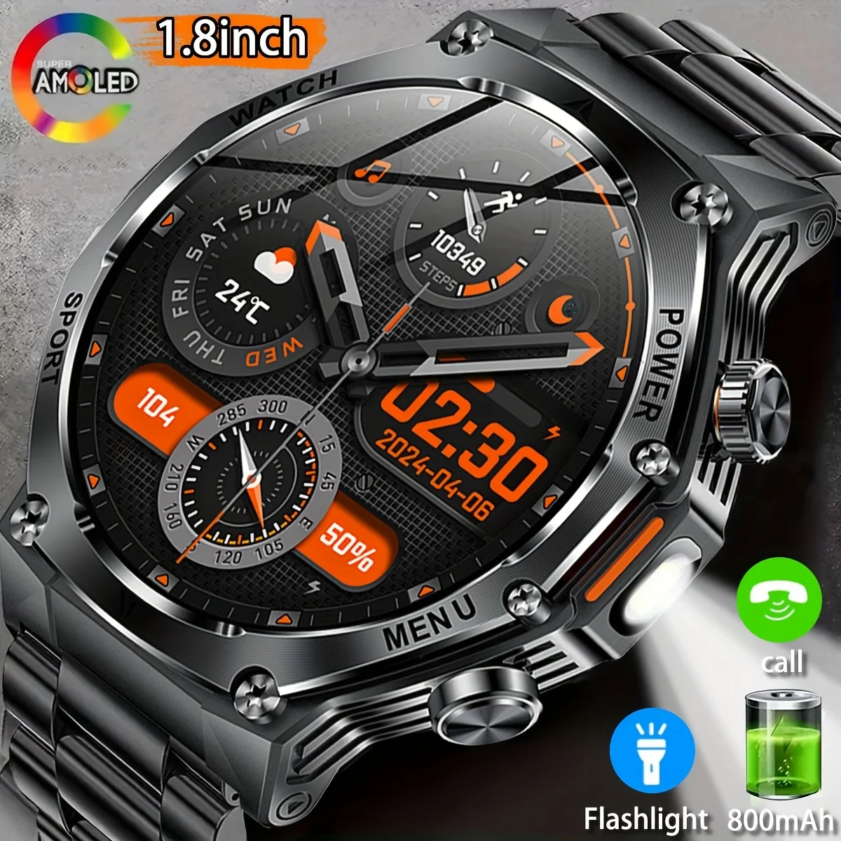 

Мужские модные умные часы для мужчин, Bluetooth-вызов, 1,8 дюйма, HD 390*390, экран, 800 мАч, спортивный фитнес, монитор кислорода в крови, мужские часы