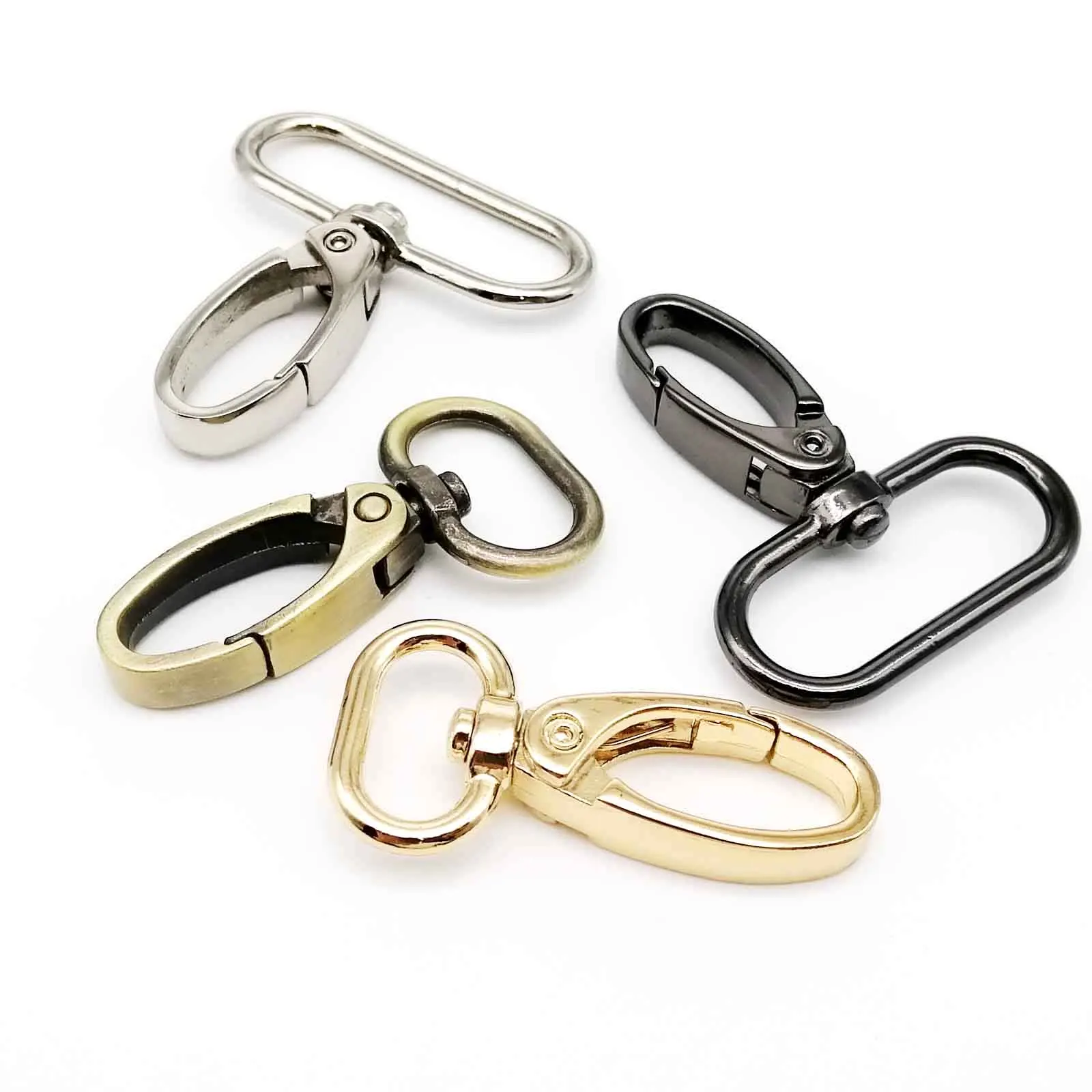 2pcs Swivel Lobster Leather Bag Handbag Purse Shoulder Strap Belt Clasp Clip Trigger Buckle Key Ring Dog Chain Collar Snap Hook