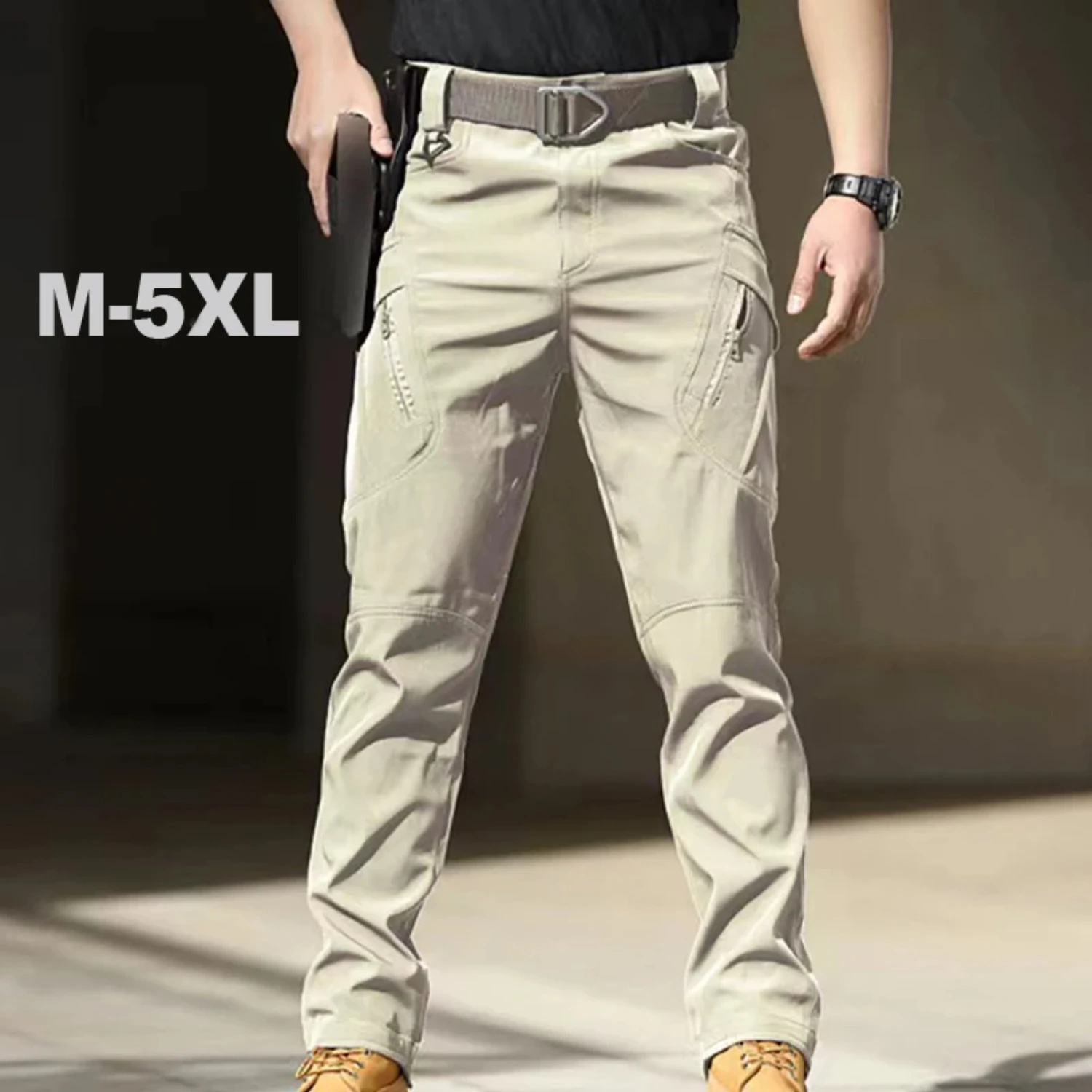 

Men's Elastic Spring Fall Military Tactical Camping Trousers Hiking Trekking Fish Climbing Softshell Quick Dry Sport Pants