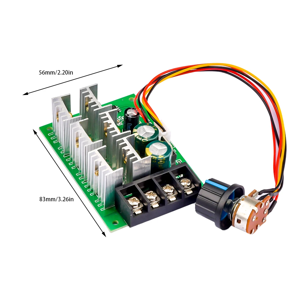 DC9-55V DC Motor Speed Regulator 12V 24V 36V 48V High Power Drive Module PWM Motor Speed Controller 40A Current Regulator