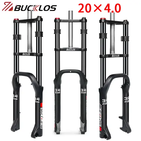 BUCKLOS Bike Fat Fork 20*4.0 20inch Bicycle Suspension Fork 4.0 Tire E-Bike Forks 9*135mm Snow/beach/mountain Bike Forks