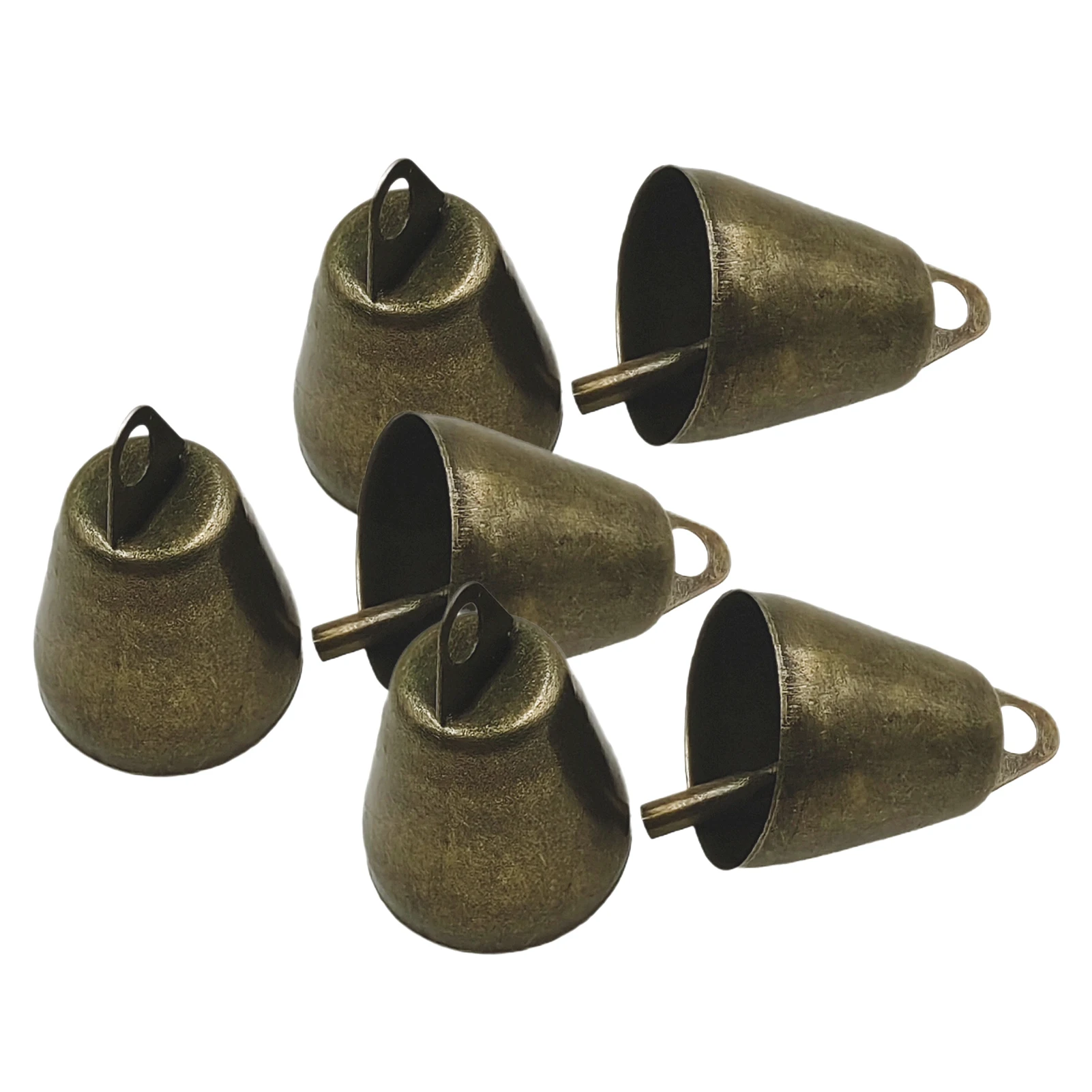 6pcs Hanging Bells Wind Chimes Jingle Bell DIY Iron Small Bell Pendant for Christmas Tree Christmas Wreath Party Wedding Festive
