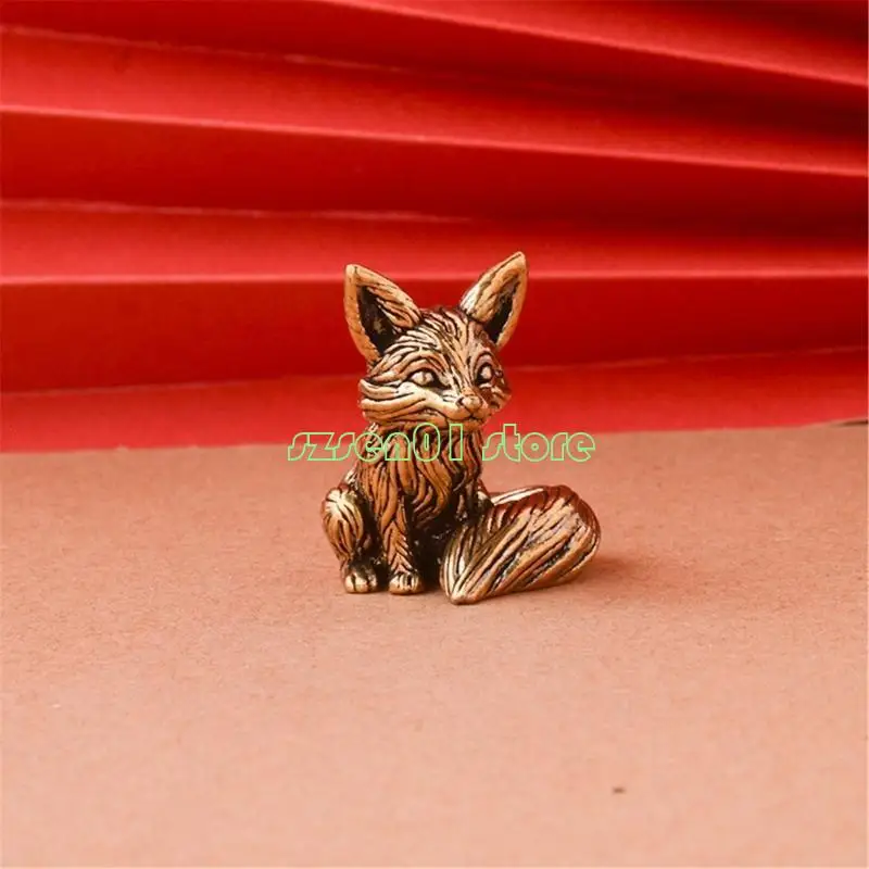 G32a Foxes التماثيل Decors Indoor Foxes تمثال إبداعي زخرفة النحاس النحت هدية الزفاف لاستوديو الصور
