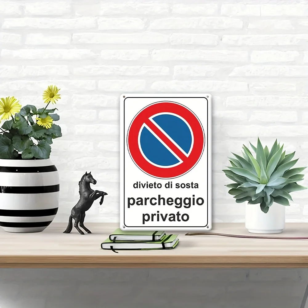 1/2 Iron Plate, Private Parking Is Prohibited, Easy to Hang, Suitable for Outdoor Decoration 8 * 12 Inches (20 * 30cm)