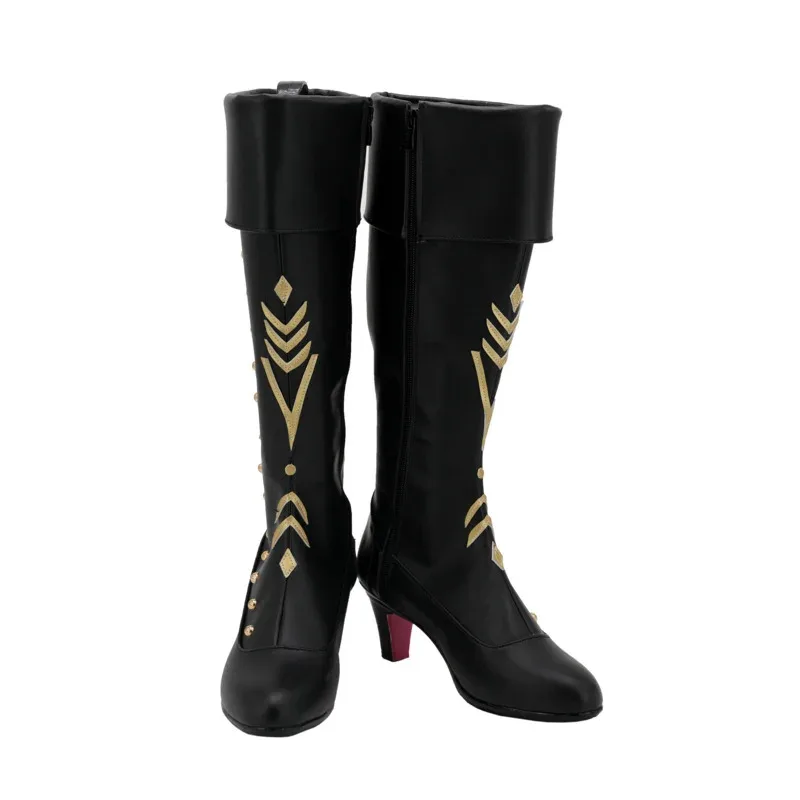 

Сапоги для косплея «Принцесса Анна», черные туфли из искусственной кожи для женщин и девочек, вечерние, Хэллоуин, карнавал, на заказ, новинка 2023 г.