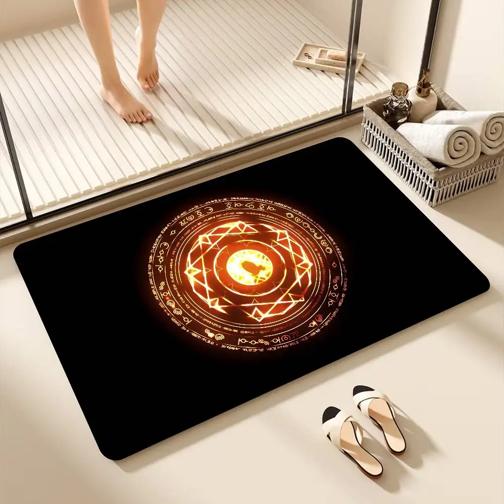 Magic Circle Pattern Science Fiction Entrance Door Mat Anti-slip Absorb Water Long Strip Cushion Bedroon Mat Toilet Rug