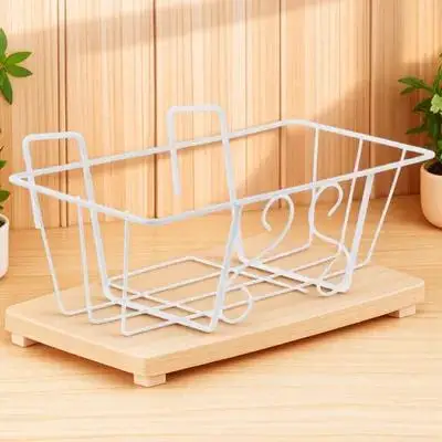 1Pcs Heavy-Duty Iron Flowerpot Hanging Rack Square Design Space-Saving Garden Balcony Yard Fence Planter Bracket Hanging Bonsai