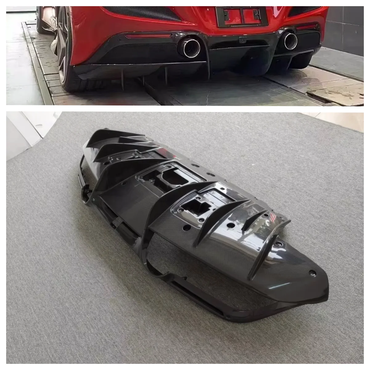 

OEM Style Carbon Fiber Rear Bumper Rear Lip Diffuser Body Kit for Ferrari F8