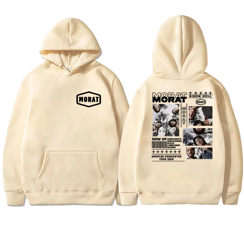 New in Morat Band world Tour 2025 Graphics printed Hoodies Unisex vintage hip hop streetwear Men women Fleece Casual pullovers