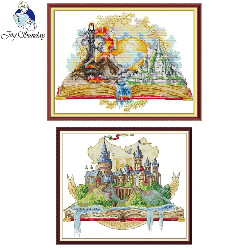 Cartoon Castle Pattern Kit punto croce DMC filo da ricamo 14CT 11CT tessuto stampato cucito Kit da cucito decorazioni per la casa regali