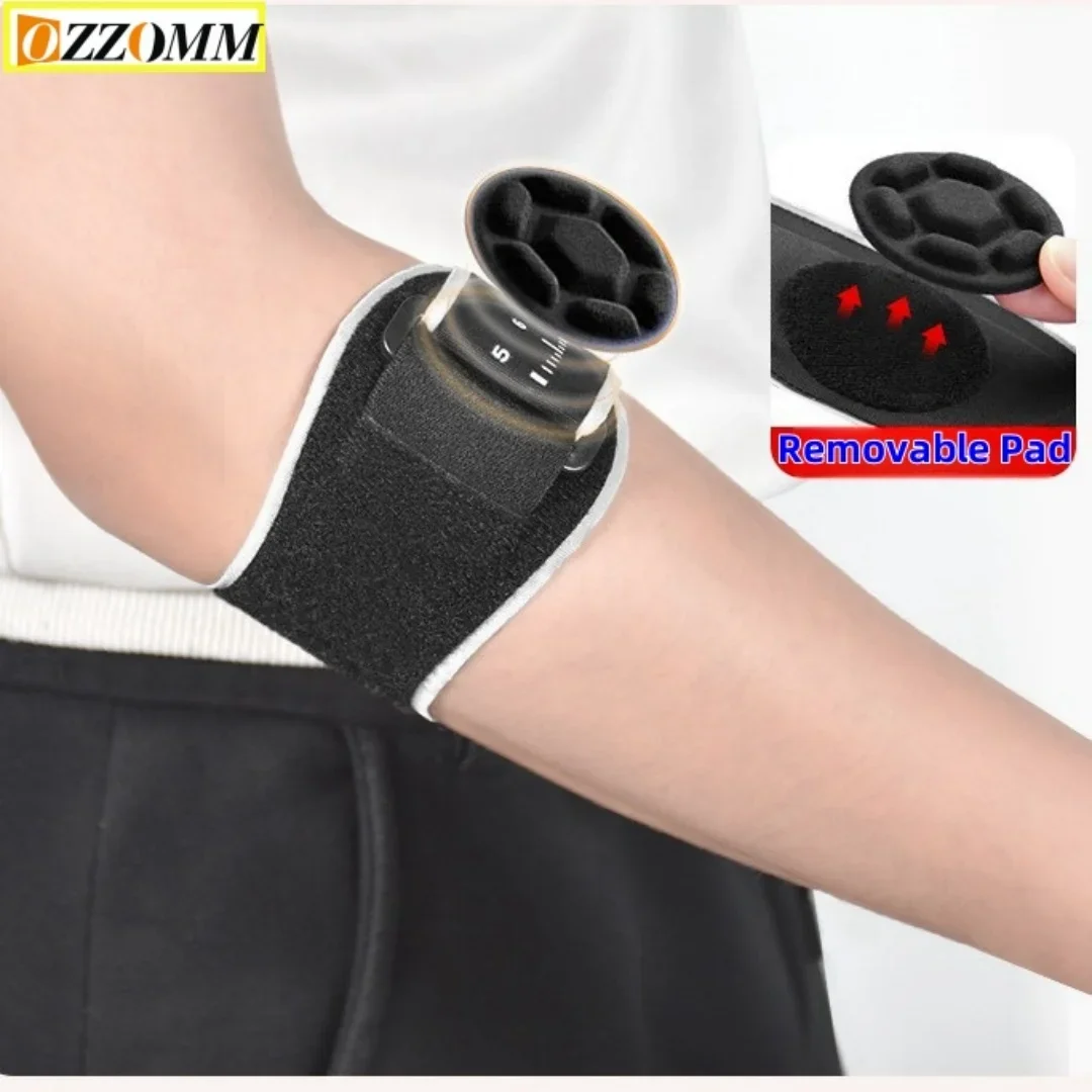 1PC Sport Adjustable  Elbow Brace for Elbow Relief with Removebale Pad,  Comfortable Golfers Elbow Straps Black for Women Men