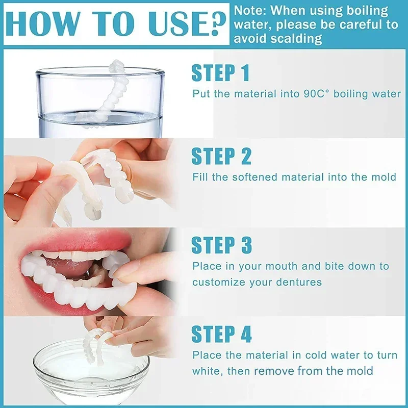 インスタントフィットシリコン歯のホワイトニング、偽の歯カバー、スナップオン、スマイルのお土産、デンシティブ、デンタルビューティーツール