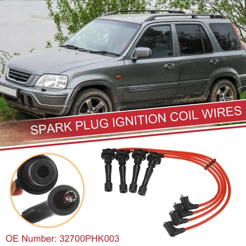 Imagen 2 del producto UXCELL cables de bobina de bujía de coche Cable de arnés de bobina de encendido de 6,7 mm apto para Honda CR-V 1997-2001 No.32700PHK003-paquete de 4