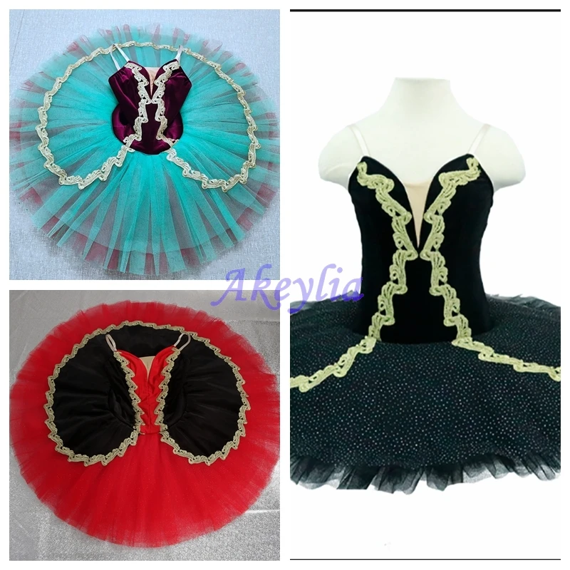 

Дон Кихот, предпрофессиональная пачка, черная, красная для девочек, блинная пачка для выступлений, классическая пачка для взрослых, Эсмеральда BLST19036C