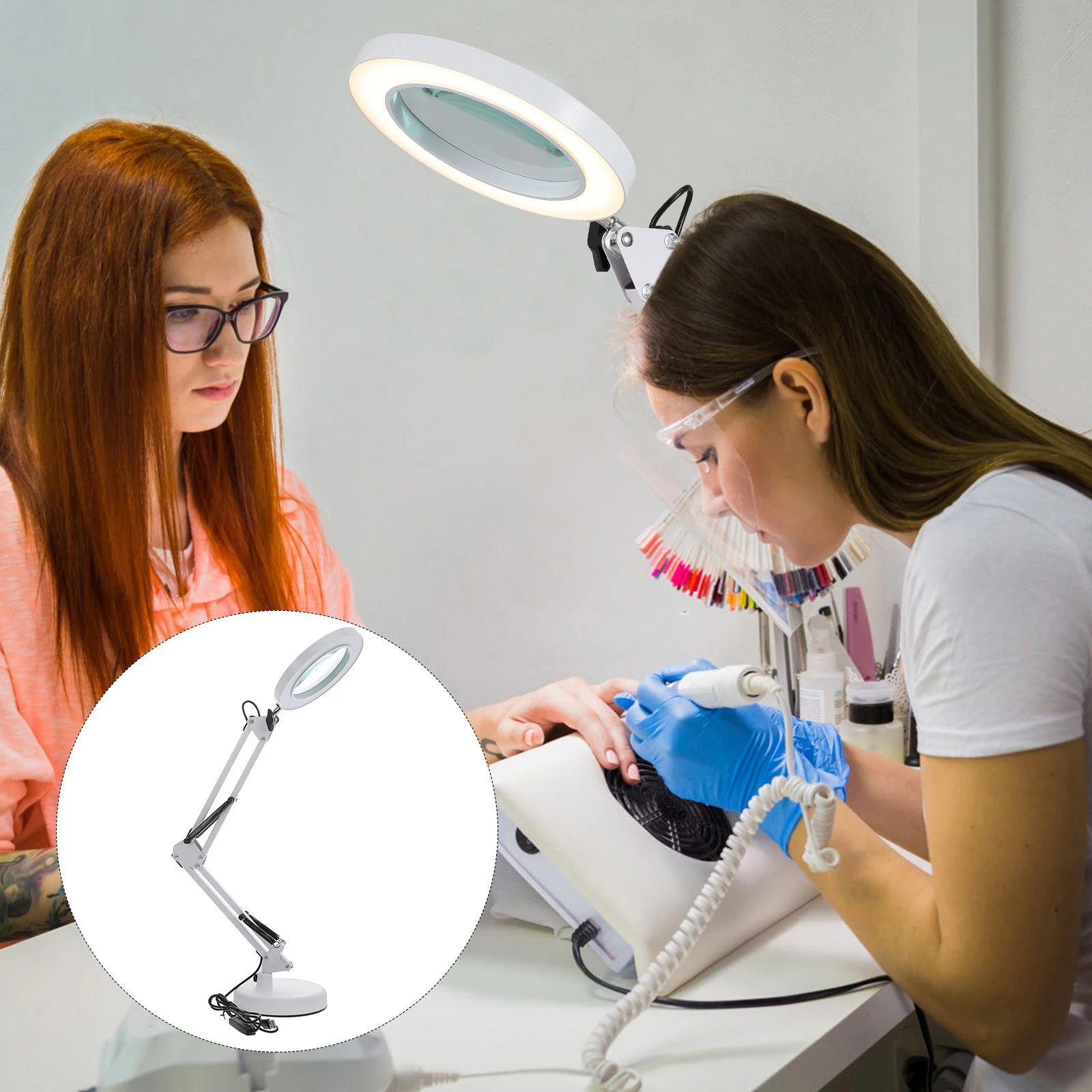 Vergrootglas Licht LED-lamp Draagbare vergrootglas Desktop met smeedijzeren kantoor