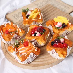 Fake Cake Fruit Cupcake Dessert Model Simulation scale Square Bread Simulation Table Display Decoration Photo Props Home Decor