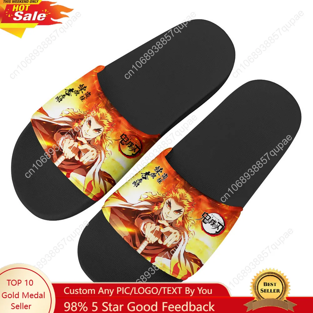 

Rengoku Kyoujurou Slippers Home Water Shoes Men Women Teenagers Anime Fashion Beach Pool Sandals Tailor-made Summer Slipper