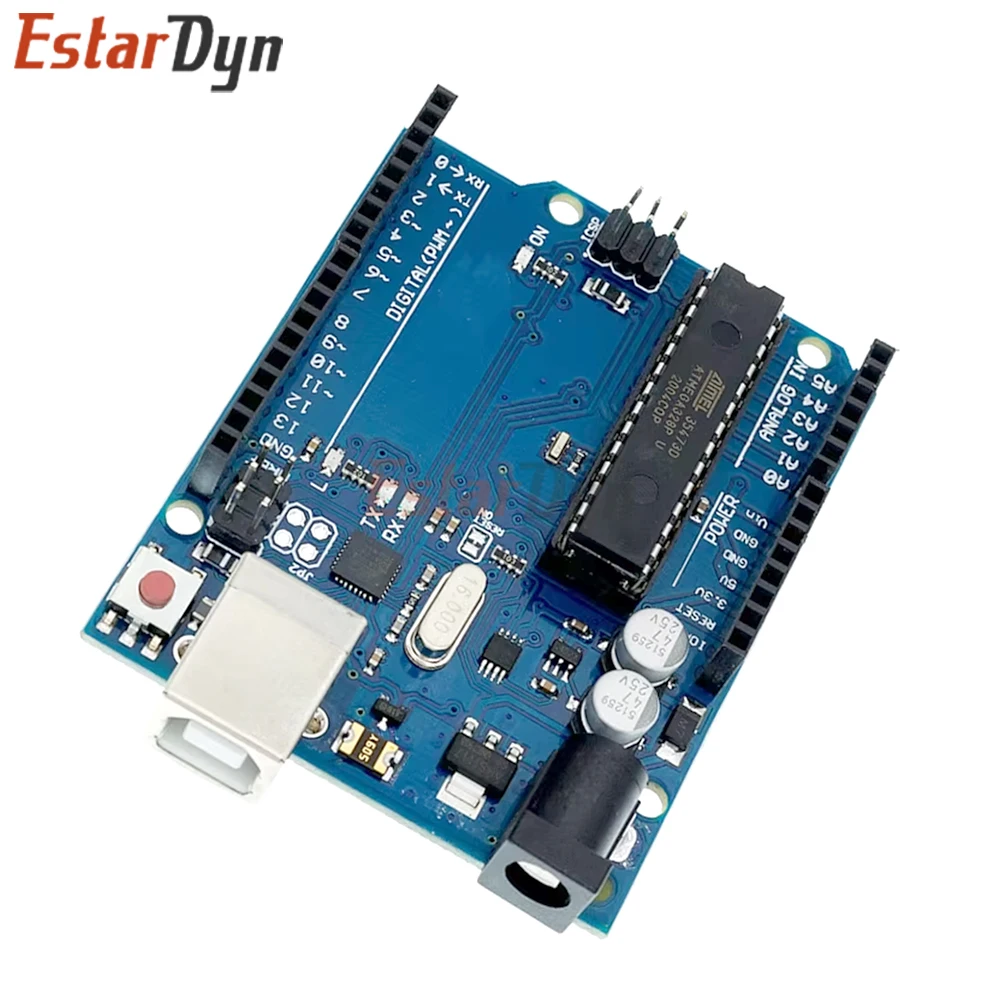 لوحة تطوير Arduino UNO R3 ATmega328P مع كابل USB لمشاريع المبتدئين والتعلم بنفسك