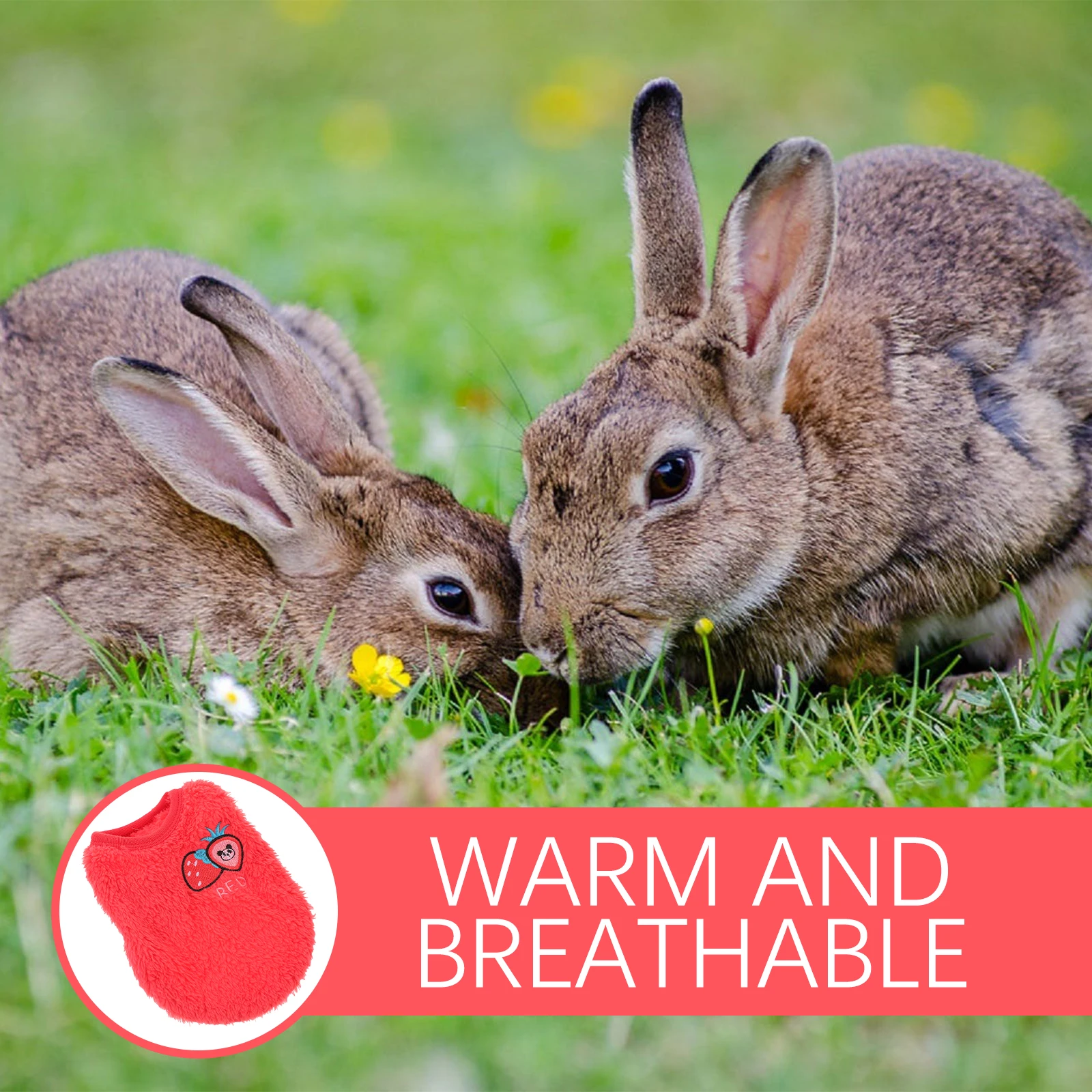 

1Pcs Pet Rabbit Clothes Fashion Bright Warm Apparel Small Pets Winter Costume Flannel Pet Rabbit Clothes Small Animals Coat