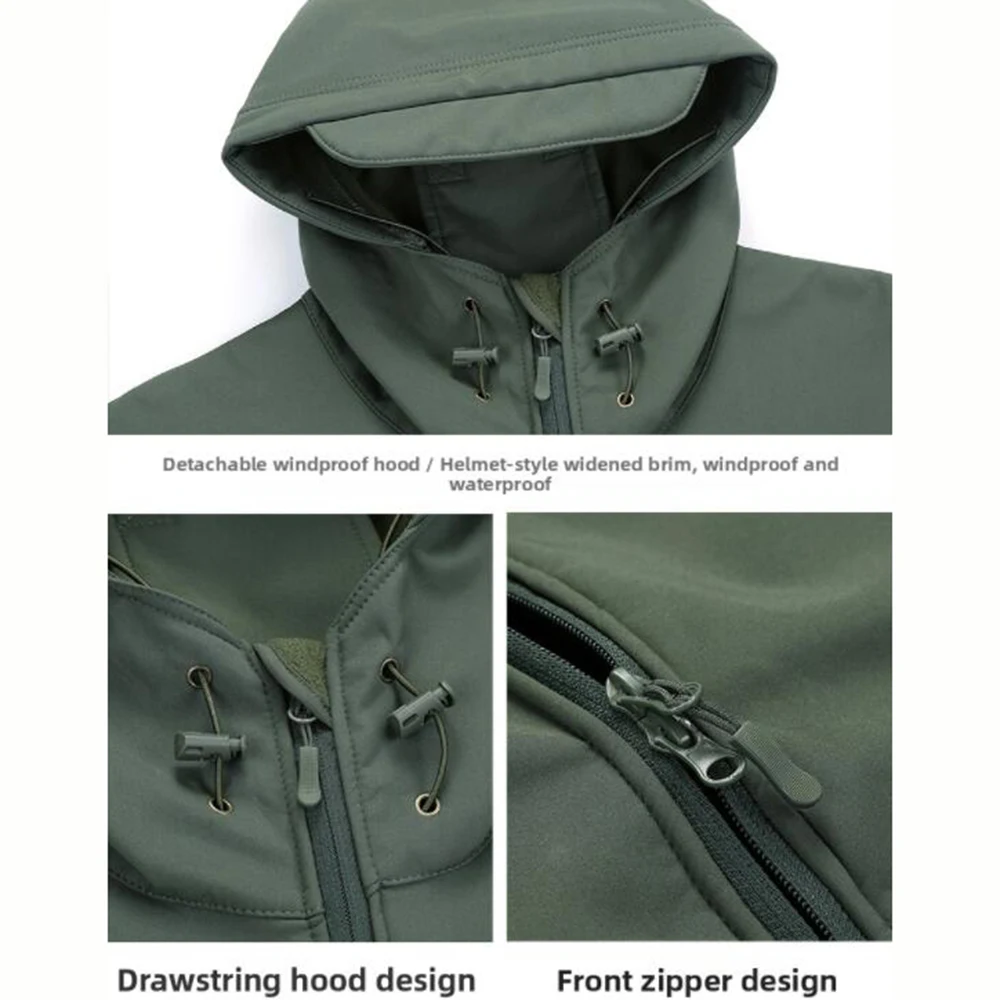 Motorcycle Soft Shell Jackets Men Tactical Windproof Waterproof Jacket Outdoor Outdoor Army Jackets Mens Hooded Coats view 3