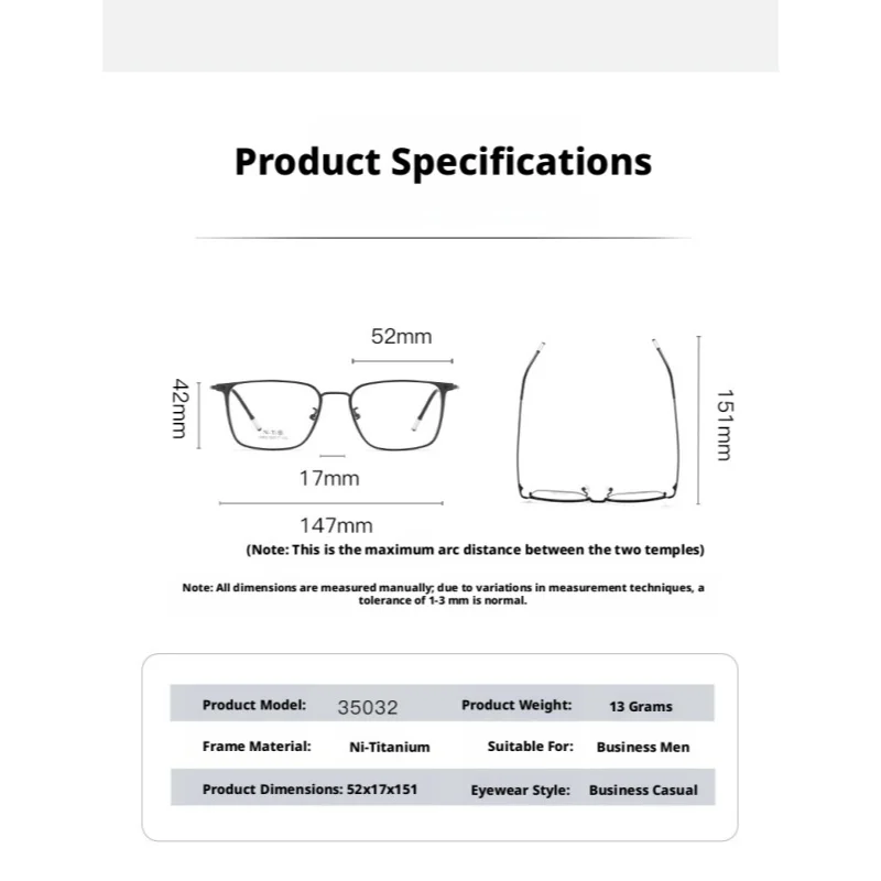 YCFoya Men's New Square Custom Prescription Glasses Anti-Blue Light Photochromic Progressive Myopia & Hyperopia Glasses 35032