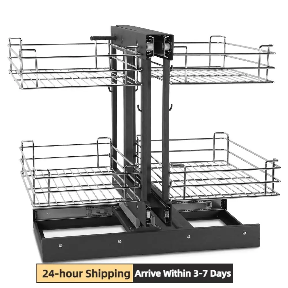 

Выдвижной органайзер для шкафа с глухими углами, 2-уровневый, для шкафов шириной 16 дюймов