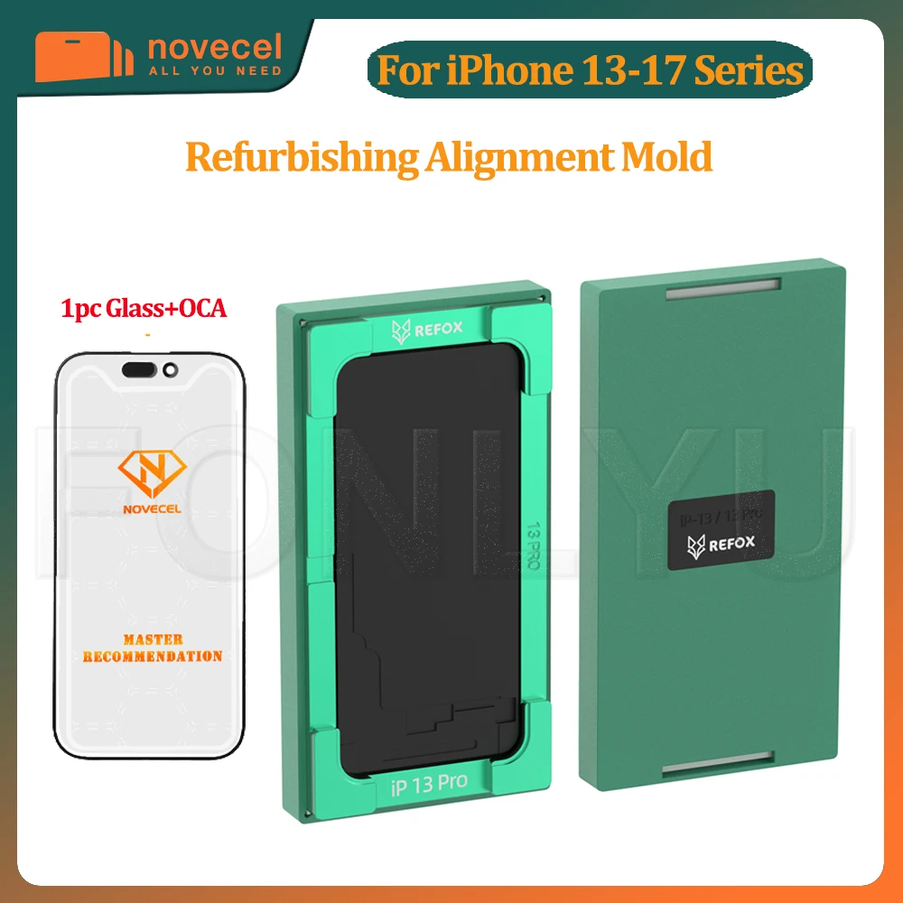 Refox LCD Screen OCA Plate Alignment Laminating Mold for iPhone 17 16 15 14 13 Pro Max 2 in 1 Laminate Position Repair Tool