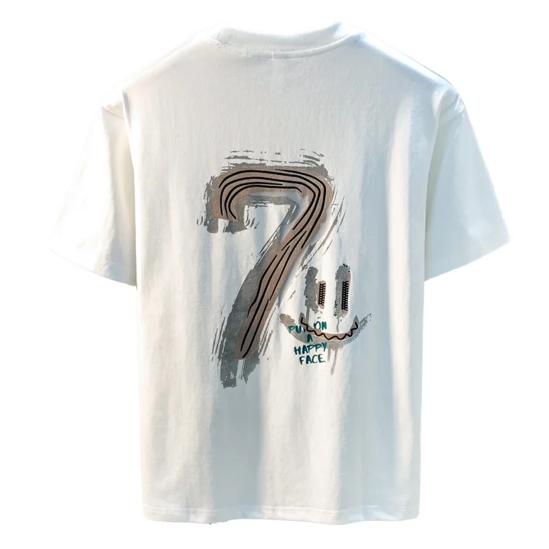 Trendy Printed Men's Short sleeved T-shirt Summer Thin Style Trendy Loose Simple Breathable Fashion Korean Version Top