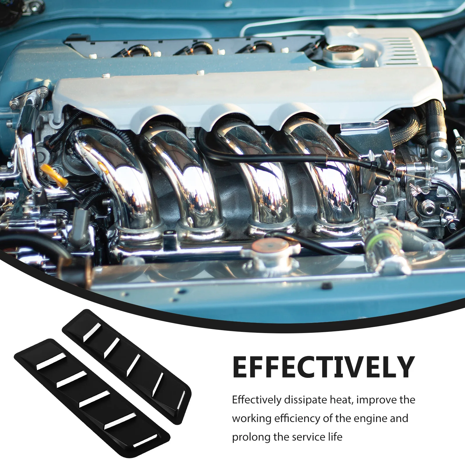 

2 Pcs Car Air Intake Panel Engine Vents Auto Hood Automatic Accessories Abs Hoods