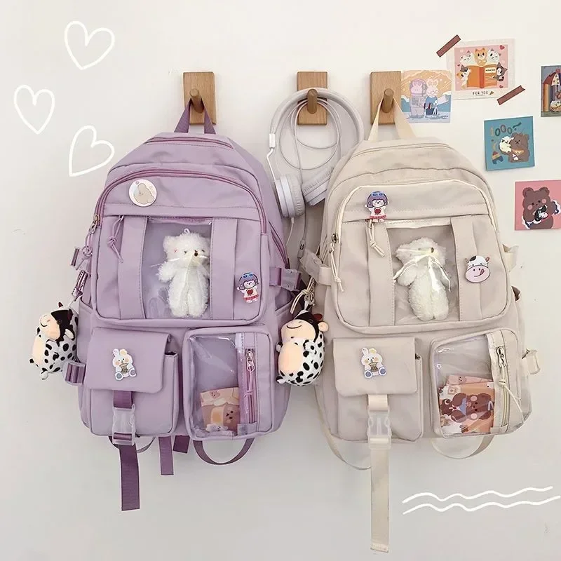 New Children\'s Backpack Student Kawaii High School Backpack Large Capacity Schoolbag Girl Fashion Leisure Luxury Handbag Сумка