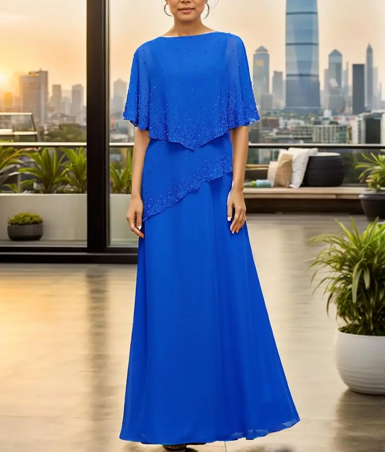 

Mother of The Bride Dresses for Wedding Diamonds Long Evening Formal Dress Chiffon Wedding Guest Dresses