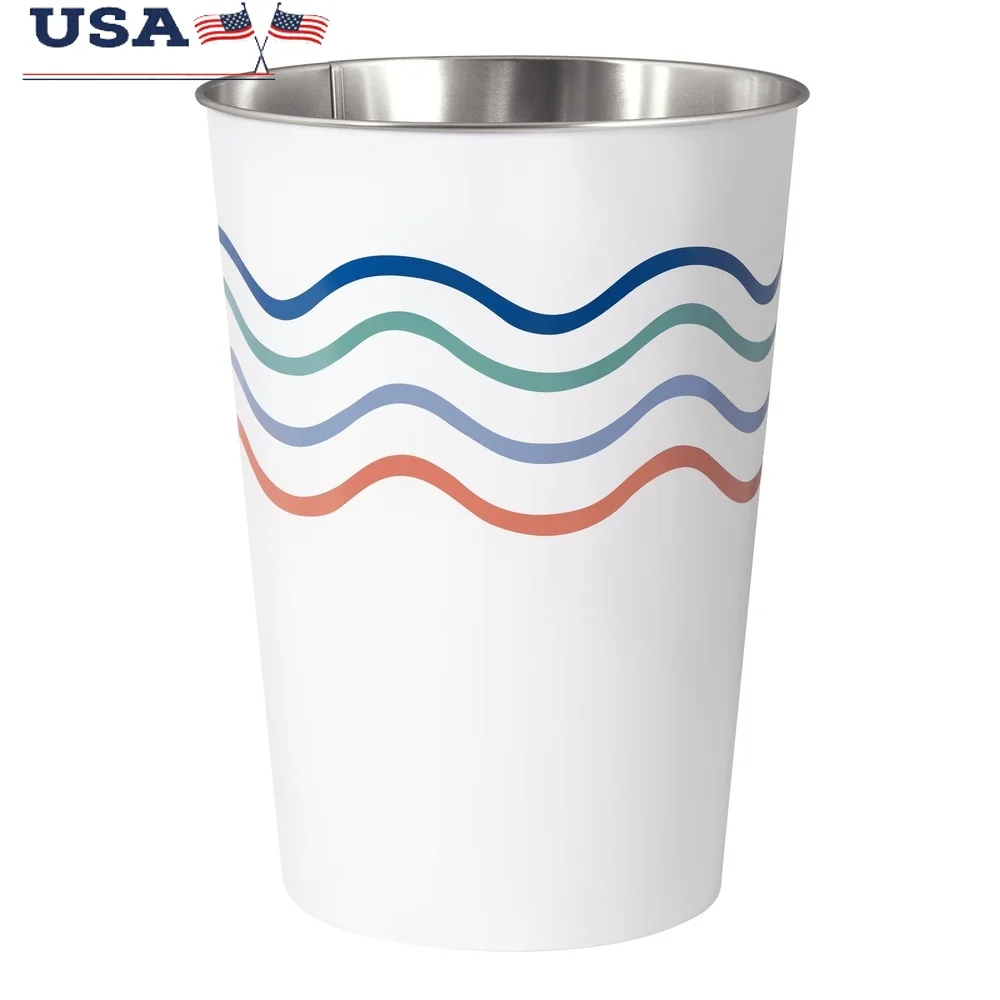 

Волновой мусорный бак, металлический мусорный бак, декоративная мусорная корзина для ванной комнаты, спальни, бытовая мусорная корзина, домашний дизайн с открытым верхом