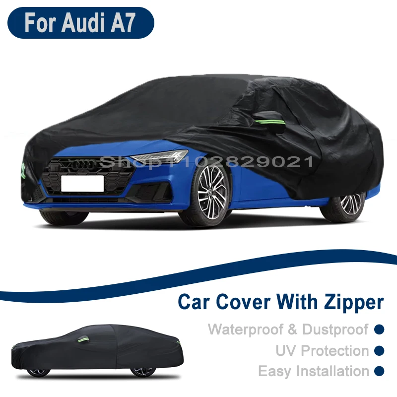 

Outdoor Full Vehicle Cover For Audi A7 - Side Zipper Design, Waterproof Dustproof Sun Protection Car Cover