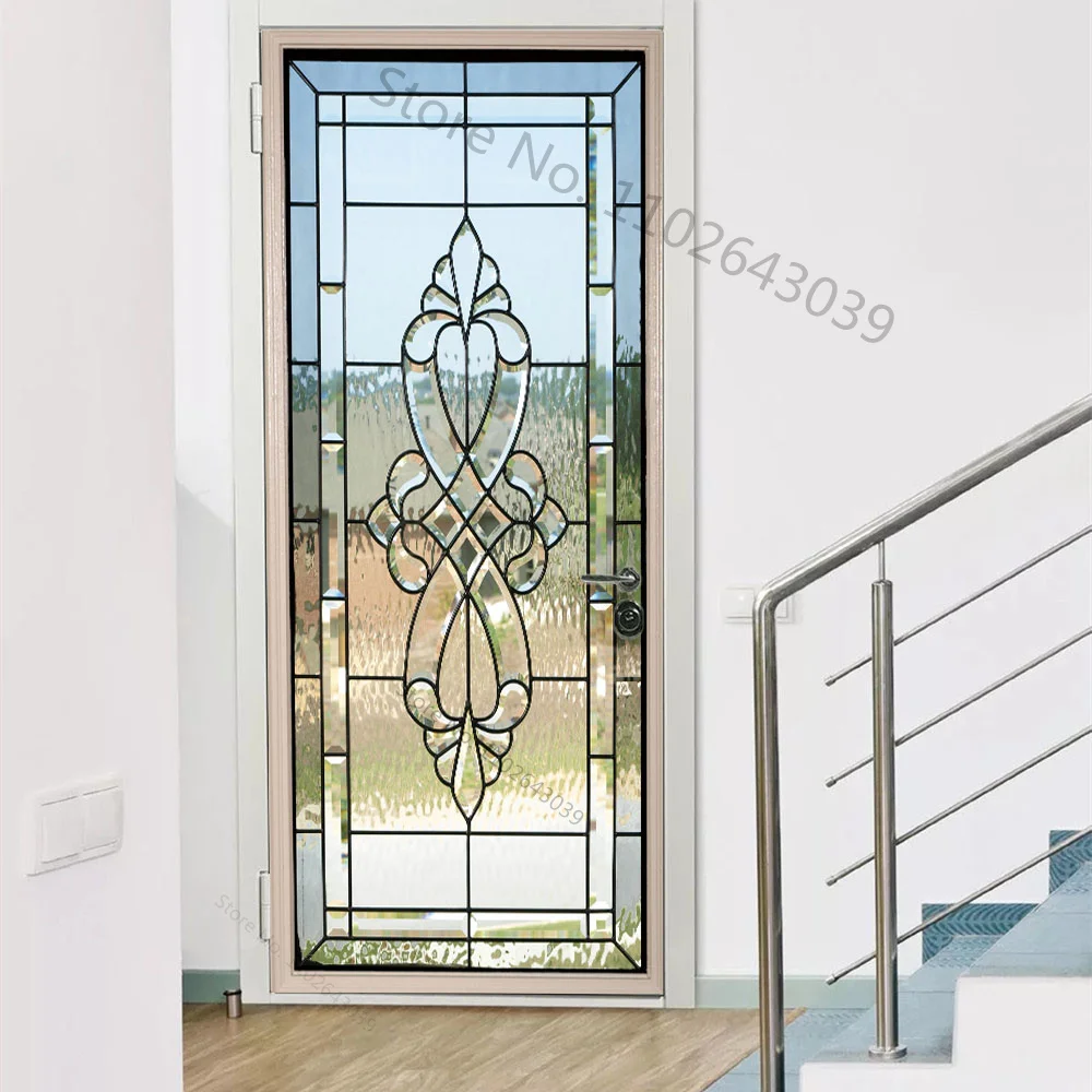 Pegatina autoadhesiva para puerta, decoración abstracta moderna, vinilo impermeable, extraíble, Póster Artístico para pasillo, calcomanías para