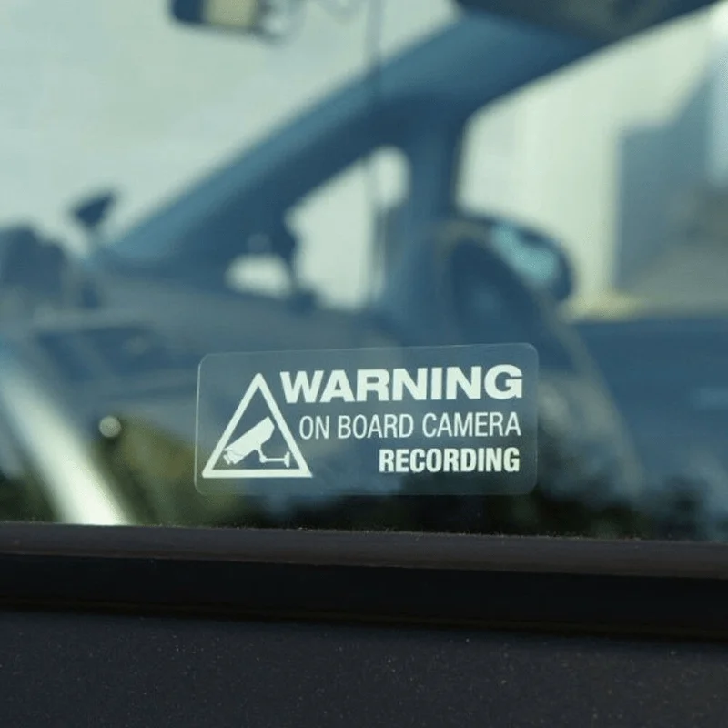 WARNING On Board Camera Recording Car Vinyl Sticker, Waterproof Removable Safety Warning Decal for Auto Window Door
