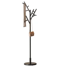 #US Stock Solid Wood Freestanding Coat Rack With 12 Hooks 3 Adjustable Heights For Bedroom Coat Stand For Entryway GYJ034