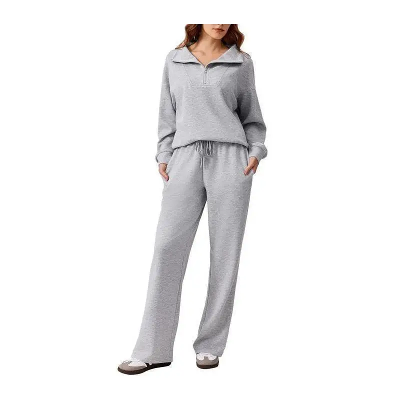 

T 90719 Oversized Zip Hoodie Set Women's Sportswear Ensemble Summer Collection Fashionable Outerwear for Ladies