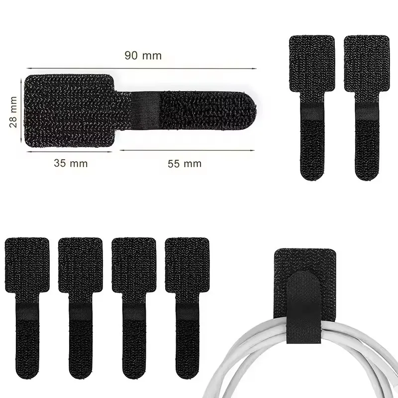 20/10/5/1PCS Releasable Cable Organizer Ties Mouse Earphones Wire Management Nylon Cable Ties Reusable Loop Hoop Tape Straps Tie view 3