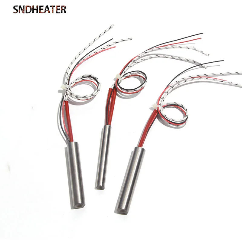 SNDHEATER Cartridge Heating Element 12mm* 30/40/50/60/80mm 304SS High Power Electric Heater Tube 110V/220V 100W-250W 5pcs/lot