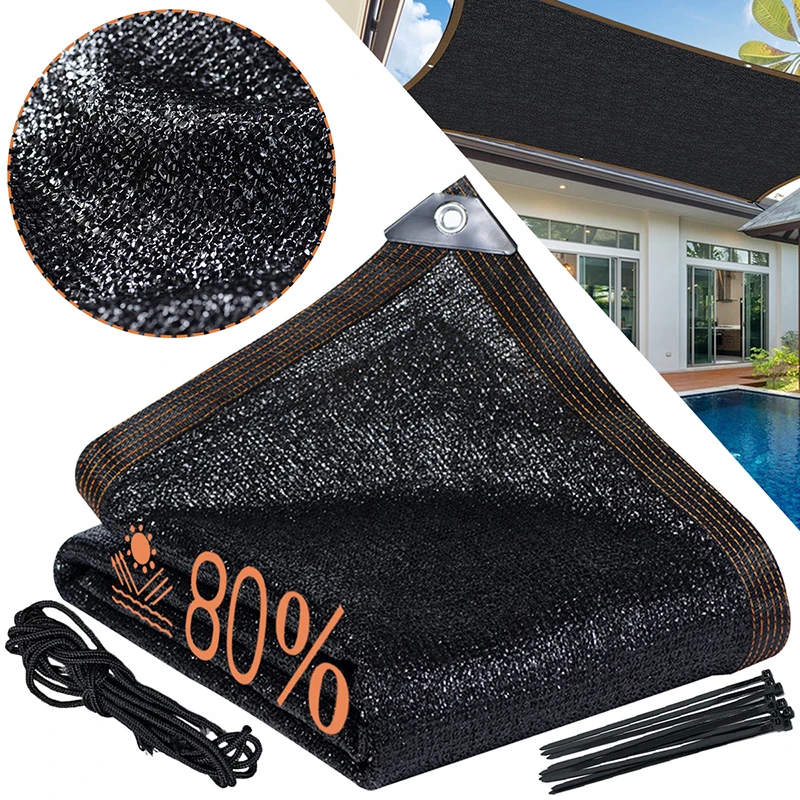 Outdoor Shade Mesh Waterproof Garden Shading Net Terrace Awnings Sunshade Canopy UV Protection Sunscreen Fabric Shadow Tarpaulin