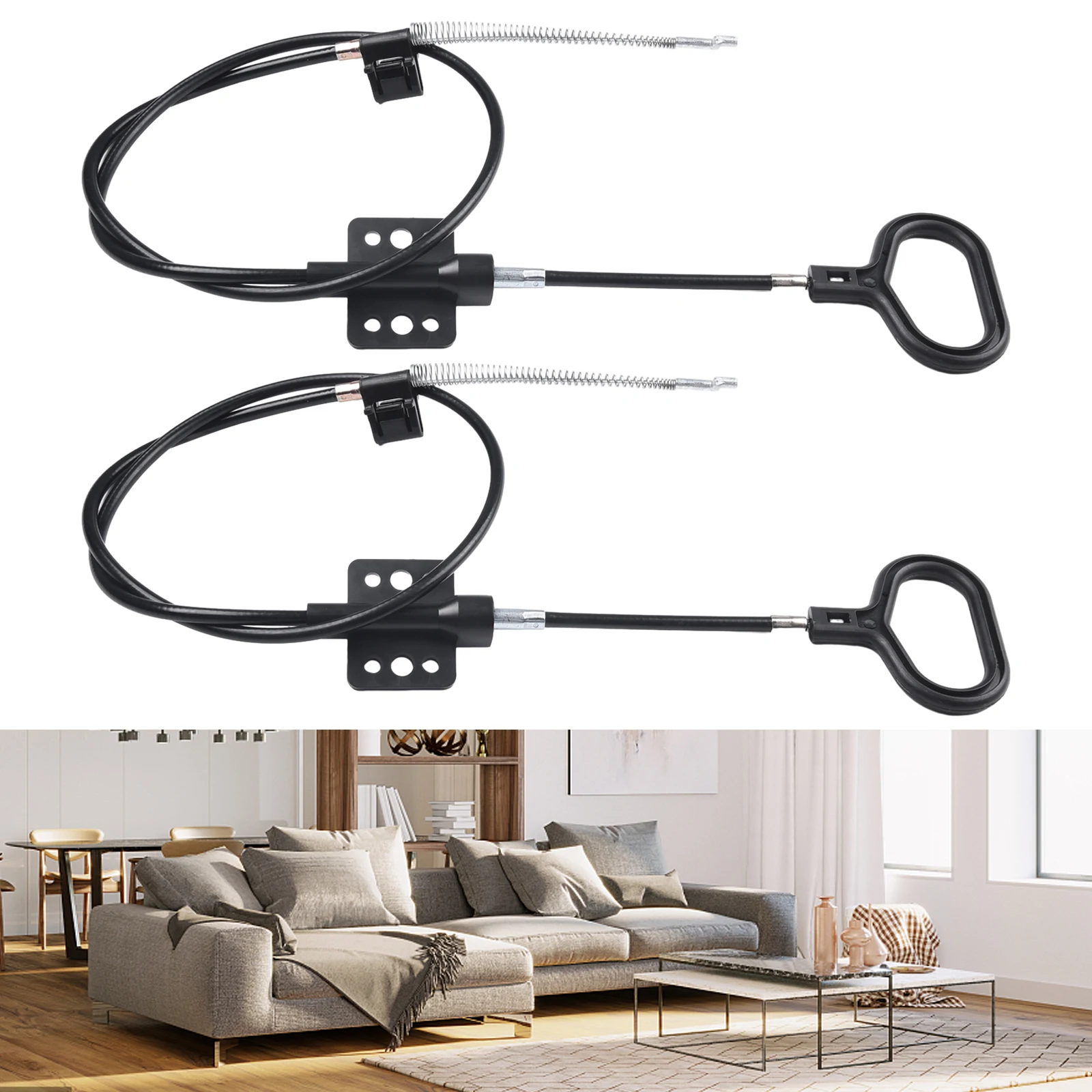 Sturdy and Reliable Recliner Cable Replacement, Quick Fix with Original Screws, Suitable for Major Brands, Set of 2