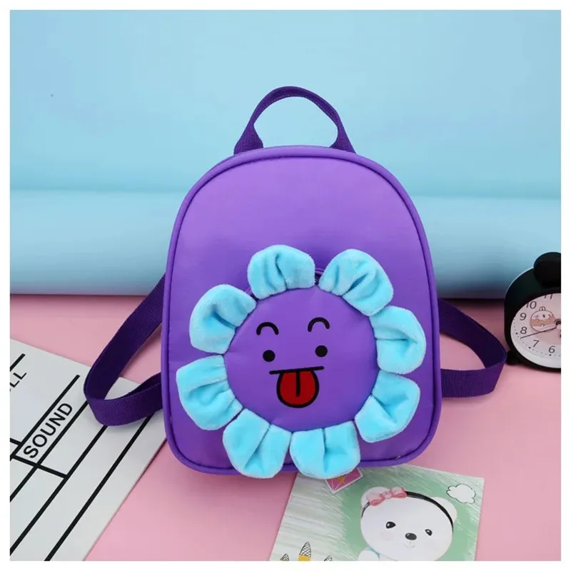 Mochilas escolares de guardería para niños, mochila escolar de dibujos animados para niños y niñas, mochila con expresión de flores, Plecaki Szkolne