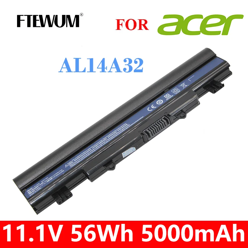 AL14A32 11.1V 56Wh 5000mAh Laptop Battery 6 Cells For Acer E14 E15 E5-411 E5-421 E5-471 E5-511 E5-551 E5-572 E1-571 E1-571G